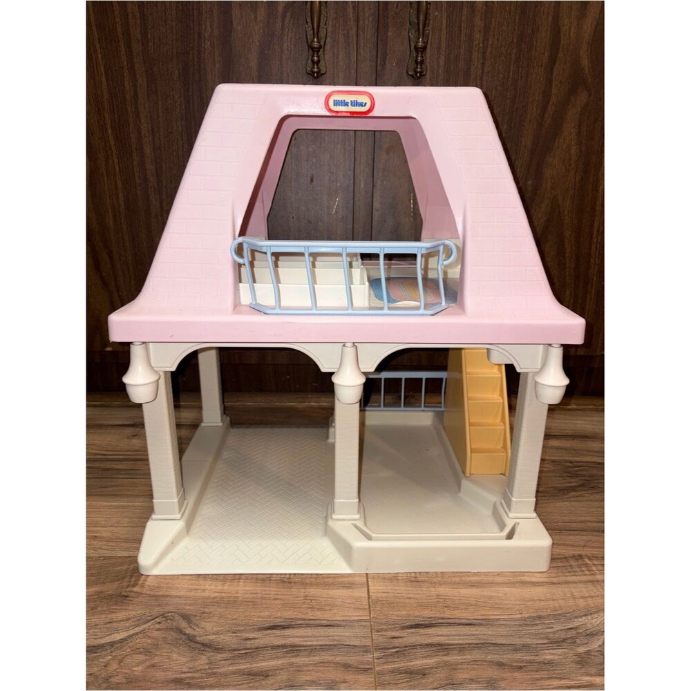 Vintage Little Tikes Grandma's Cottage Pink Roof Dollhouse Grandparents House